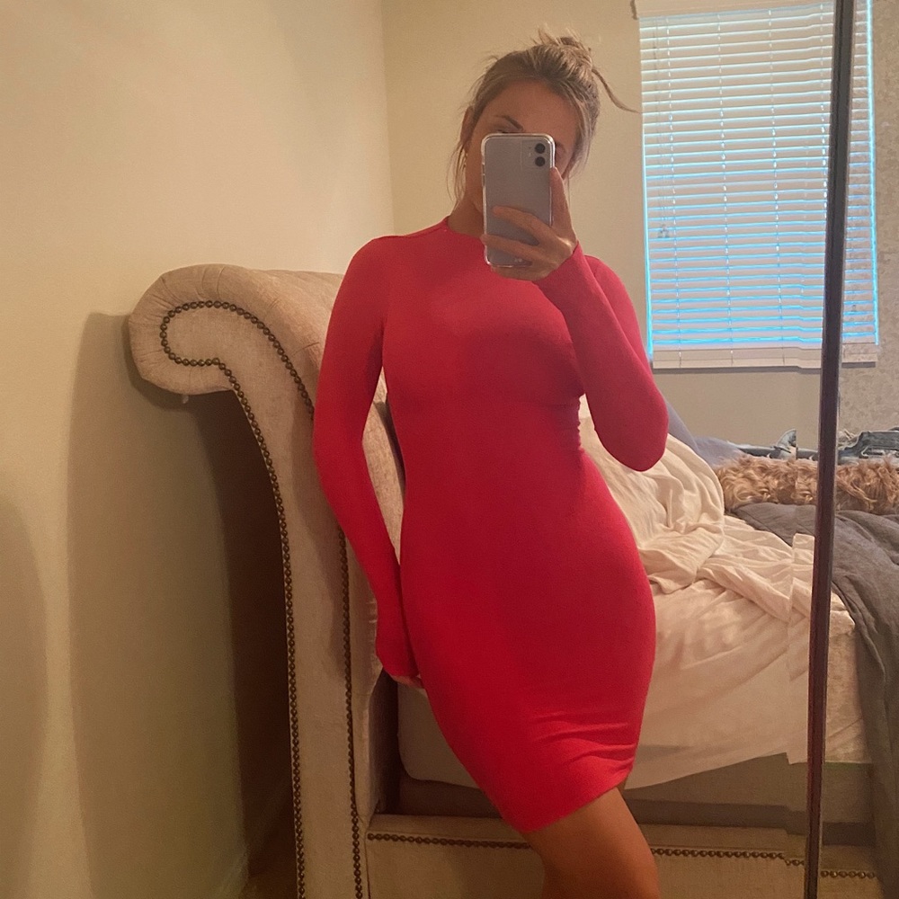 Pink long sleeve mini